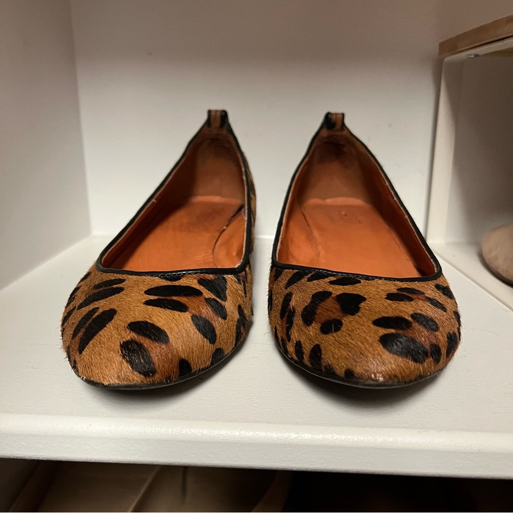 Madewell Mini Wedge Leopard Skimmers, Size 8.5